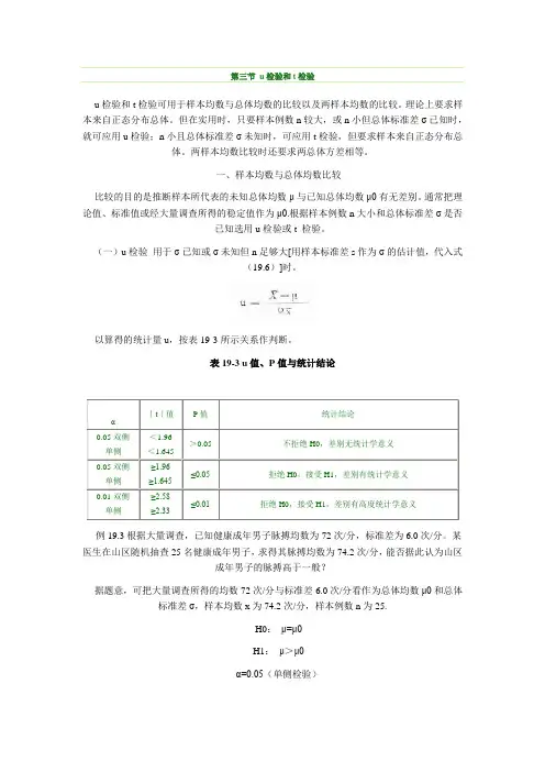 假设检验应用条件归纳总结