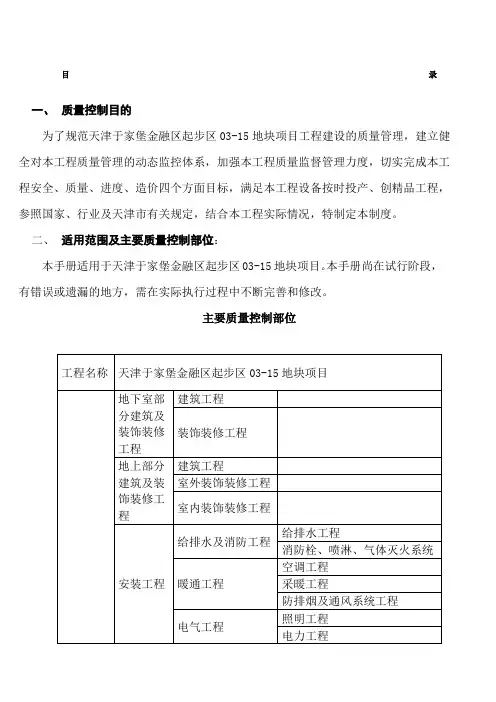 项目质量管理手册
