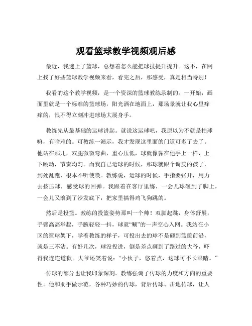 观看篮球教学视频观后感