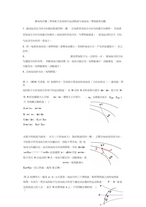 带电粒子在电场中运动轨迹与电场线、等势面类问题