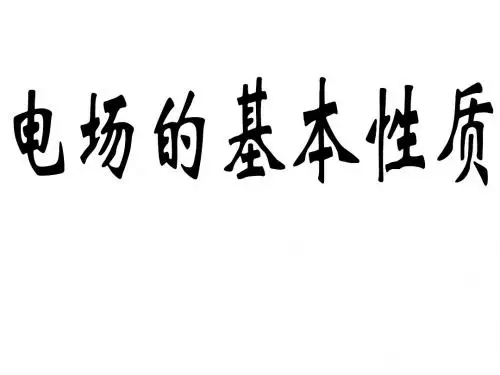 电场的力的性质