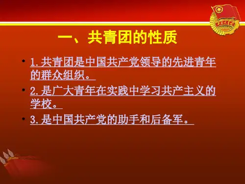 共青团的性质、任务及奋斗目标