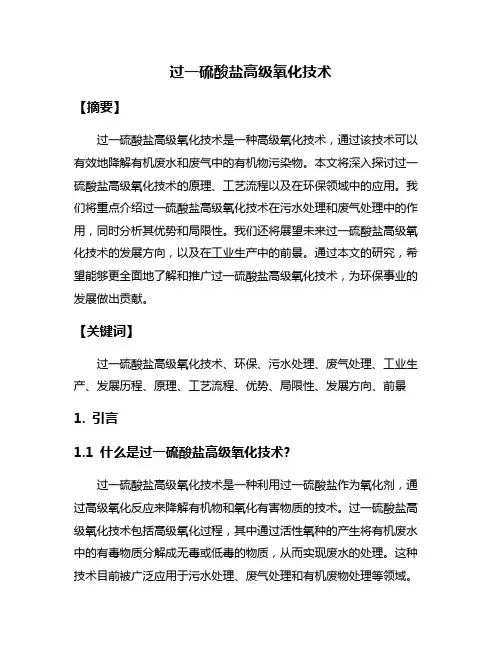过一硫酸盐高级氧化技术