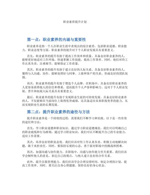 职业素质提升计划