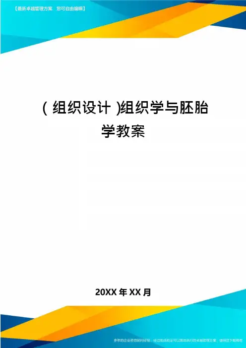 (组织设计)组织学与胚胎学教案