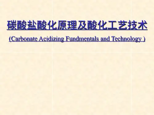 碳酸盐酸化原理及酸化工艺技术