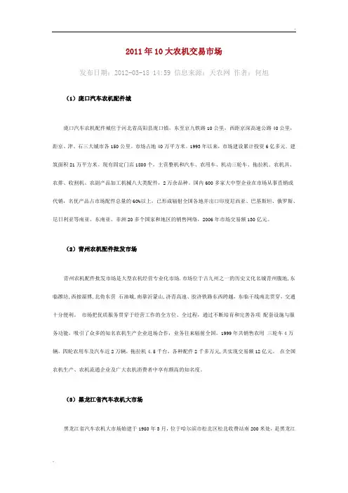 十大农机交易市场
