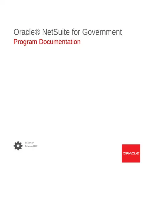 Oracle NetSuite 政府项目文档说明书