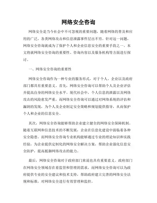 网络安全咨询