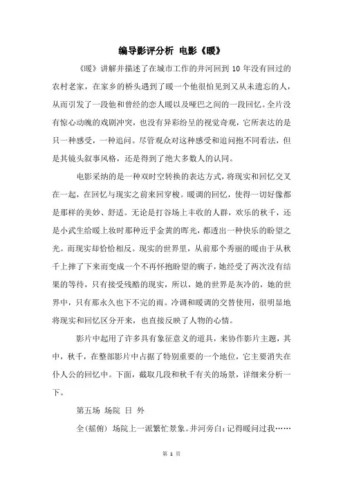 编导影评分析 电影《暖》