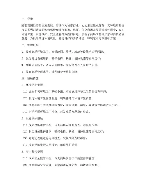 商场环境专项整顿方案