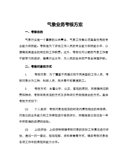 气象业务考核方案