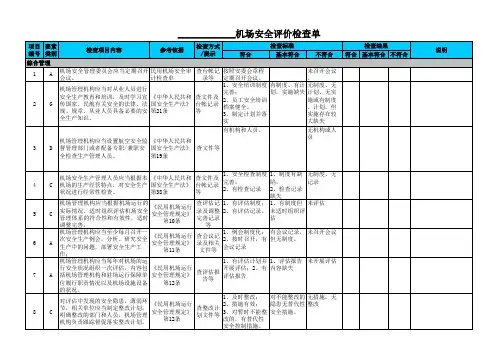 机场安全评价检查单