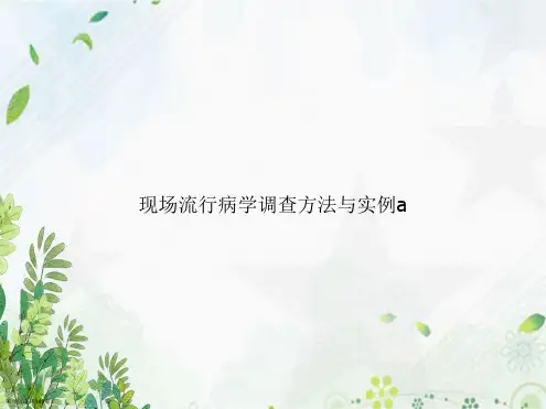 现场流行病学调查方法与实例a讲课文档