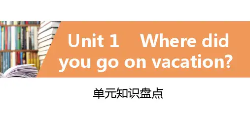 人教版英语八年级上册  Unit 1   Where did you go on vacati