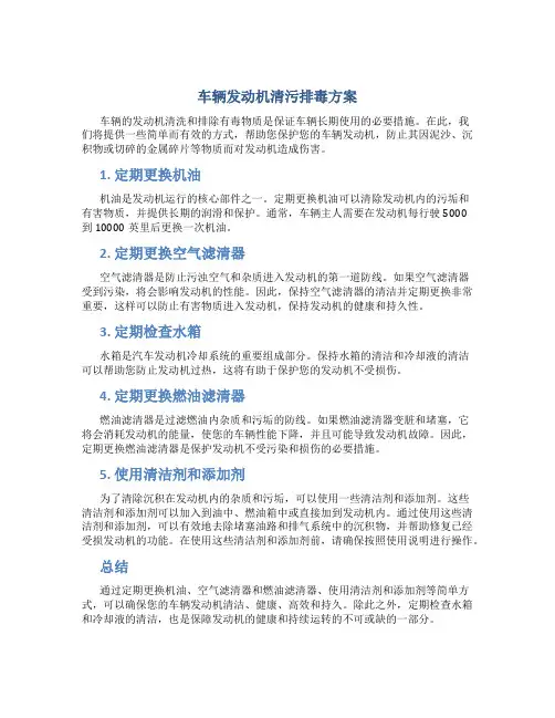车辆发动机清污排毒方案