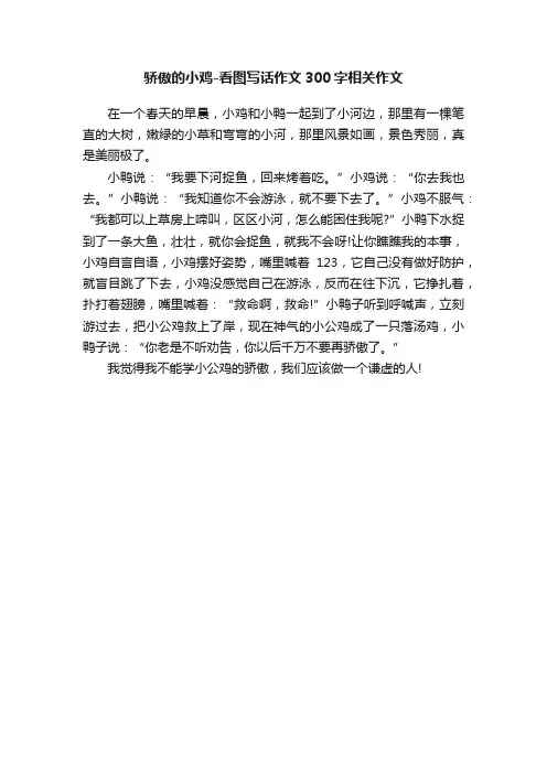 骄傲的小鸡-看图写话作文300字相关作文