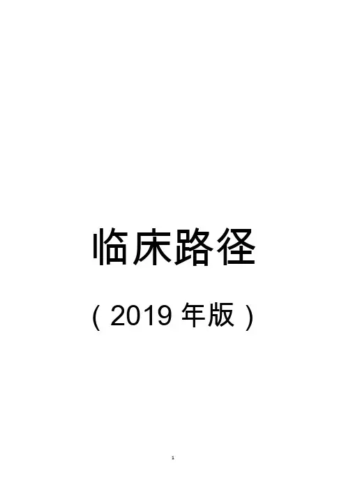 224个病种临床路径(2019版)