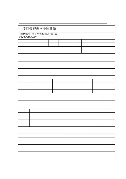 项目全动态过程管理表