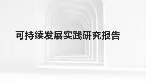 可持续发展实践研究报告