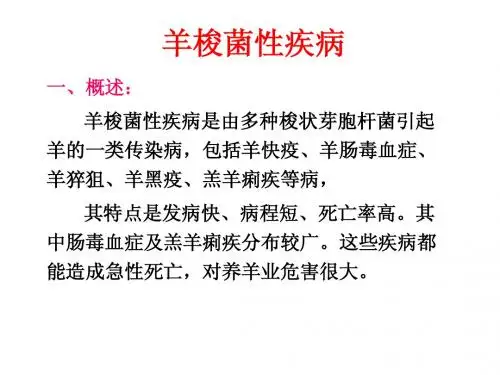 动物传染病 一、羊梭菌性疾病