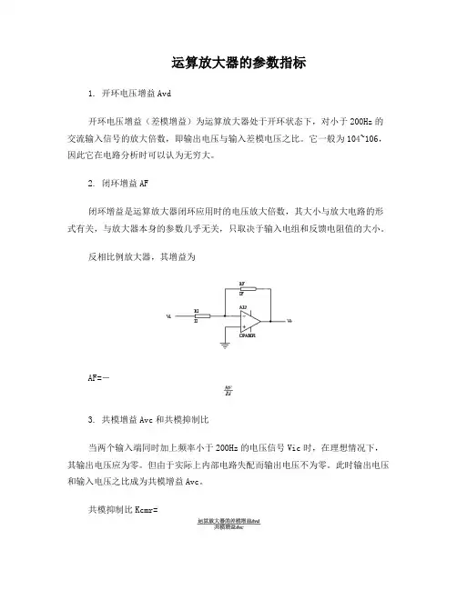 运算放大器的参数选择