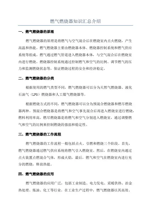 燃气燃烧器知识汇总介绍