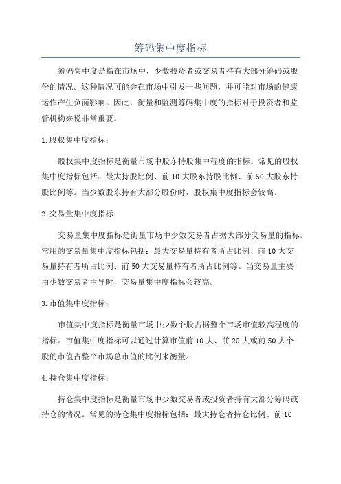 筹码集中度指标