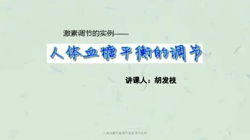 人体血糖平衡调节激素调节实例课件