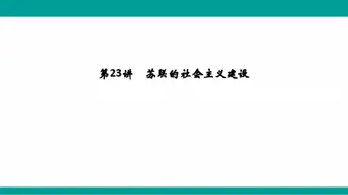 高考历史(人教版)一轮复习课件第23讲苏联的社会主义建设