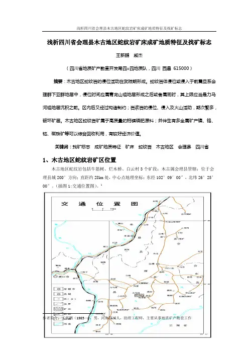 浅析四川省会理县木古地区蛇纹岩矿床成因(终稿)