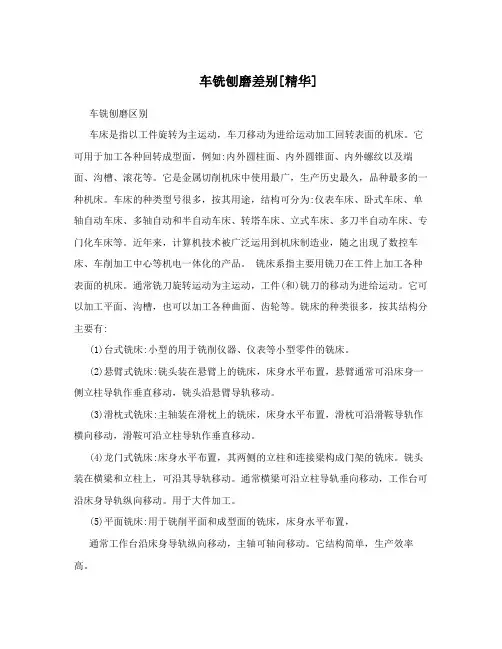 车铣刨磨差别[精华]