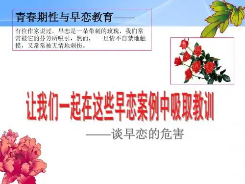 青春期性与早恋真实案例教育主题班会课件