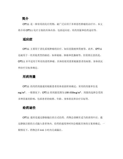 cpt11化疗方案