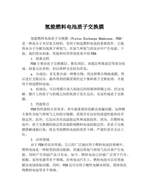 氢能燃料电池质子交换膜