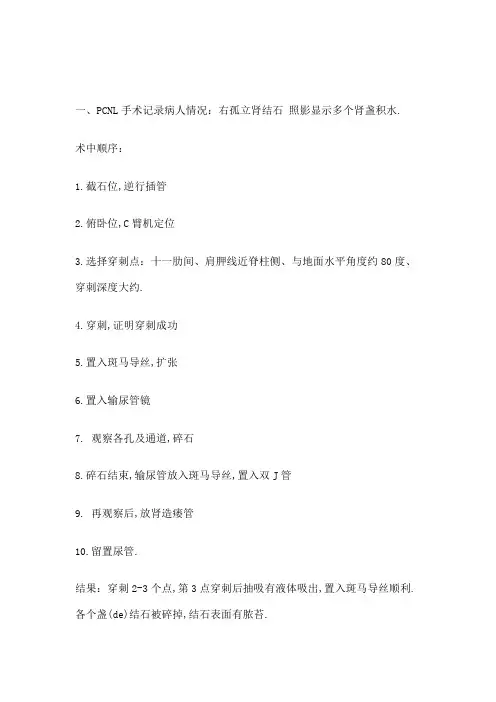 泌尿外科手术记录