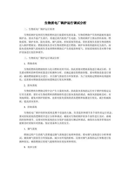 生物质电厂锅炉运行调试分析