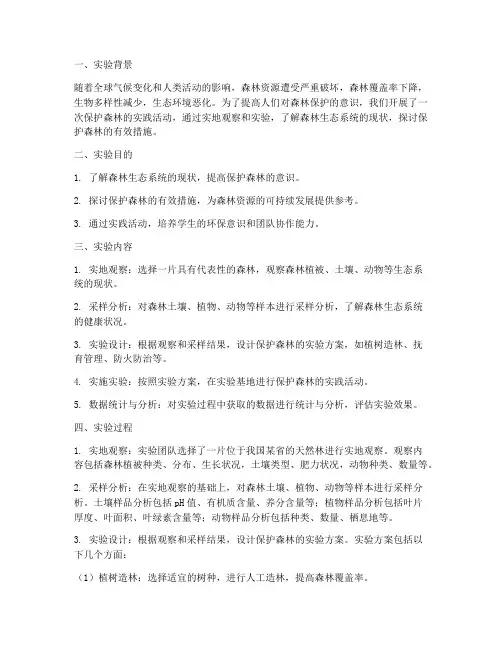保护森林实验报告