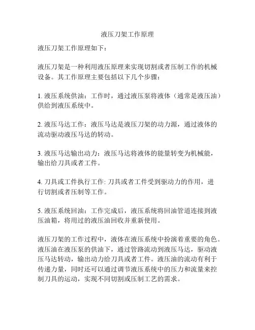 液压刀架工作原理