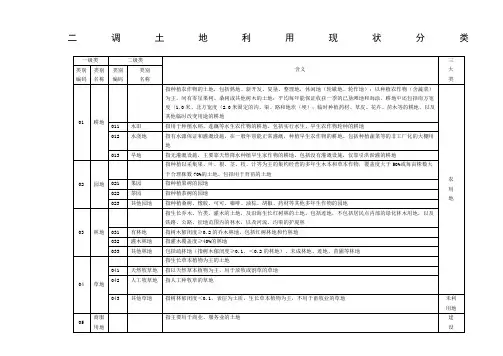二调土地利用现状分类地类编码表