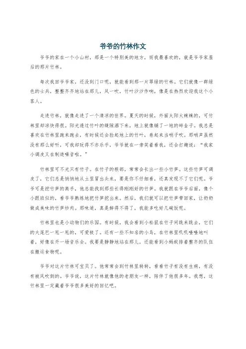 爷爷的竹林作文