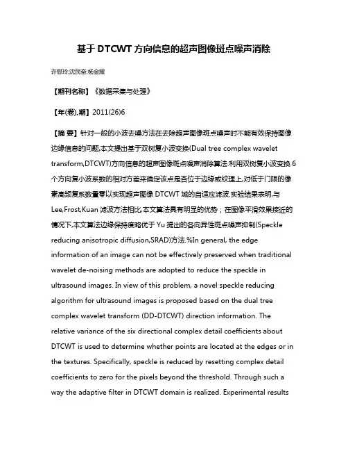 基于DTCWT方向信息的超声图像斑点噪声消除