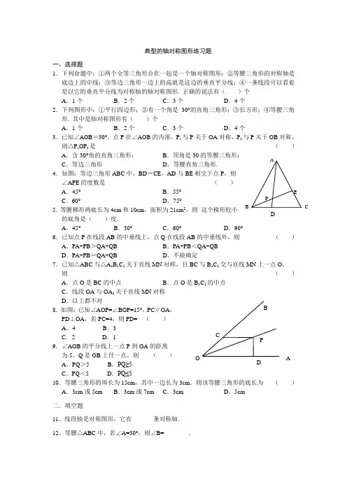 典型的轴对称图形练习题(带答案)