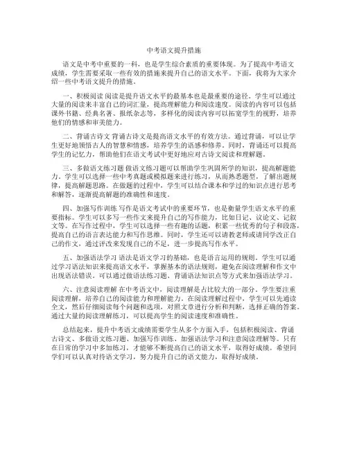 中考语文提升措施