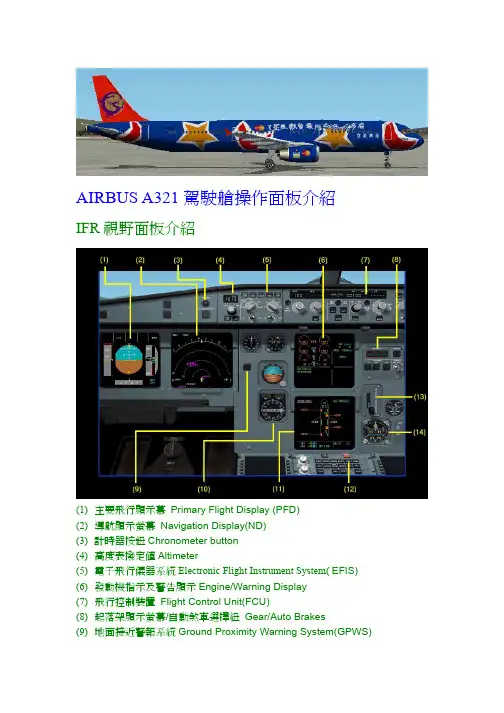 AIRBUS A321驾驶舱操作面板介绍