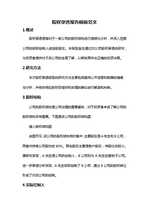 股权穿透报告模板范文