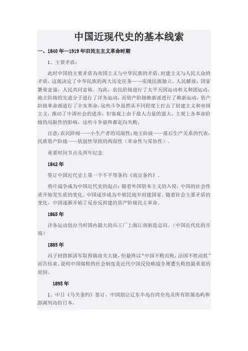 中国近现代史的基本线索