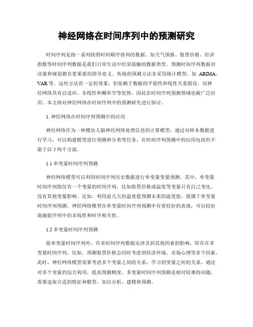 神经网络在时间序列中的预测研究