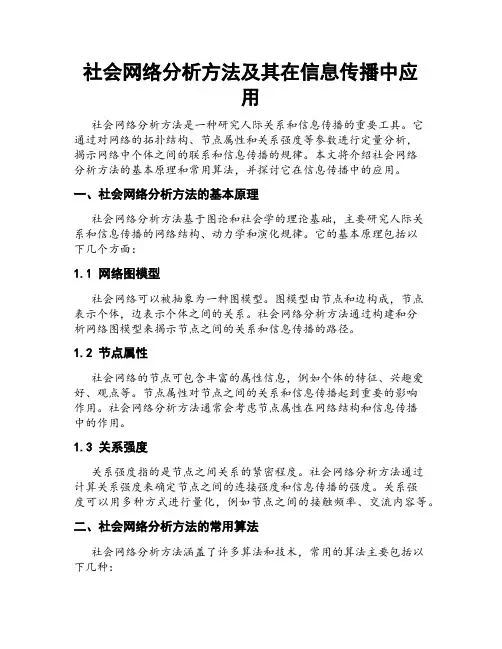 社会网络分析方法及其在信息传播中应用