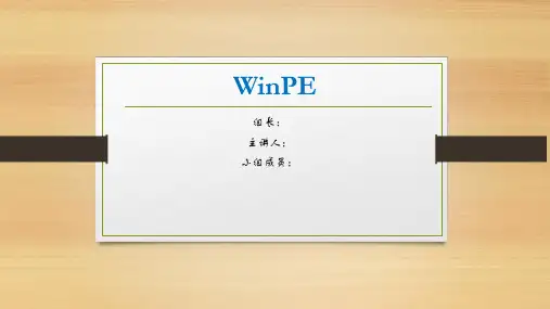 winpe的使用